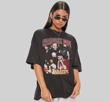 Vintage-Style Oversized Graphic T-Shirt – Collage Print Hip Hop Streetwear Tee