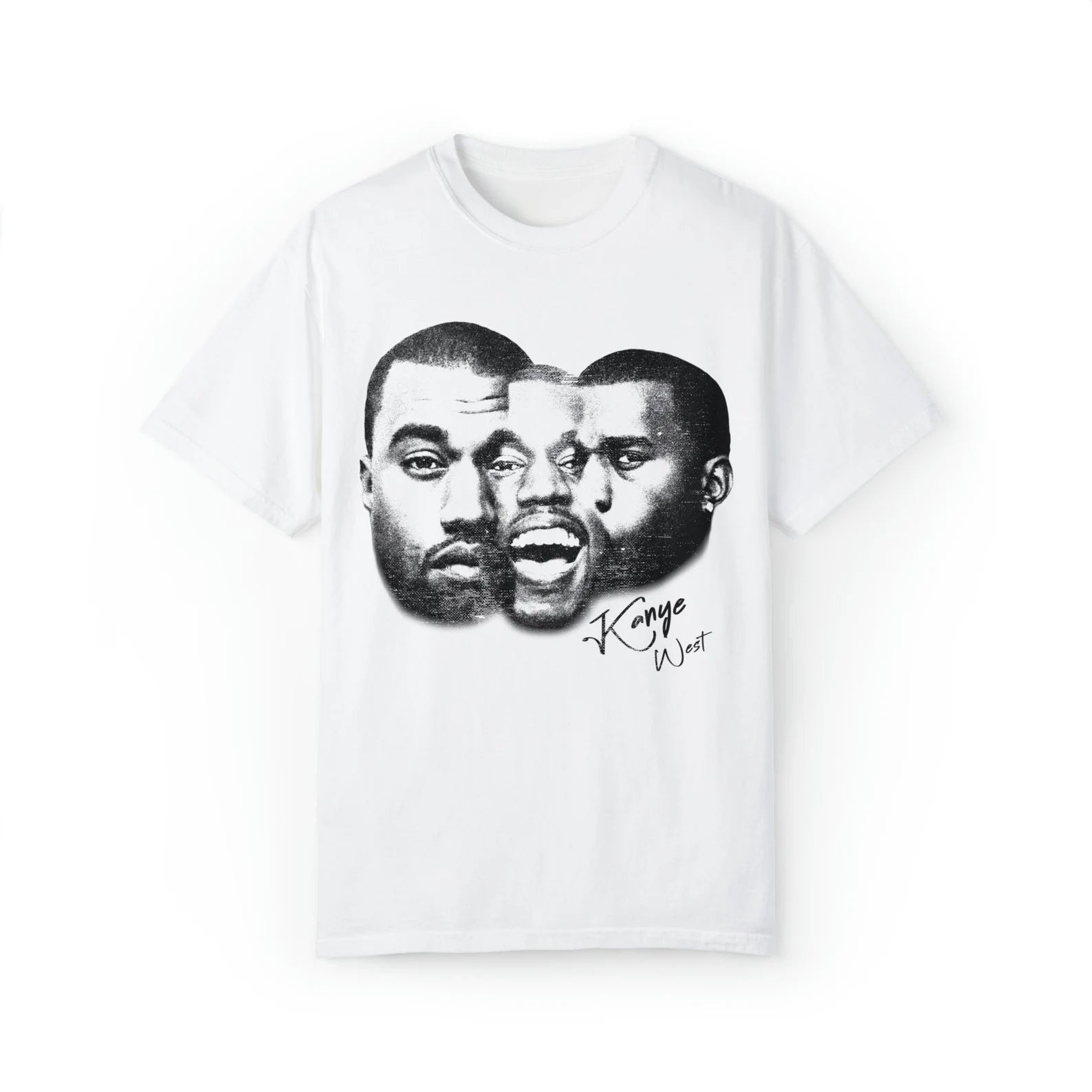Unisex Oversized Graphic T-Shirt – Triple Portrait Artistic Print – Streetwear Style Tee