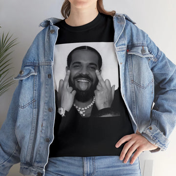 Black Graphic T-Shirt – Hip Hop Inspired Middle Finger Pose – Unisex Streetwear Tee