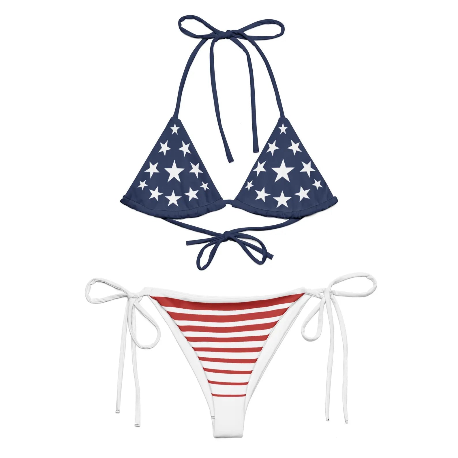 American Flag Stars & Stripes Bikini – Patriotic Triangle Two-Piece Swimsuit