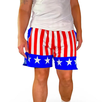 American Flag Athletic Shorts – Red White & Blue Stars and Stripes – Patriotic Sportswear