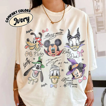 Women’s Vintage Cartoon Friends Graphic T-Shirt – Relaxed Fit, Moss Green