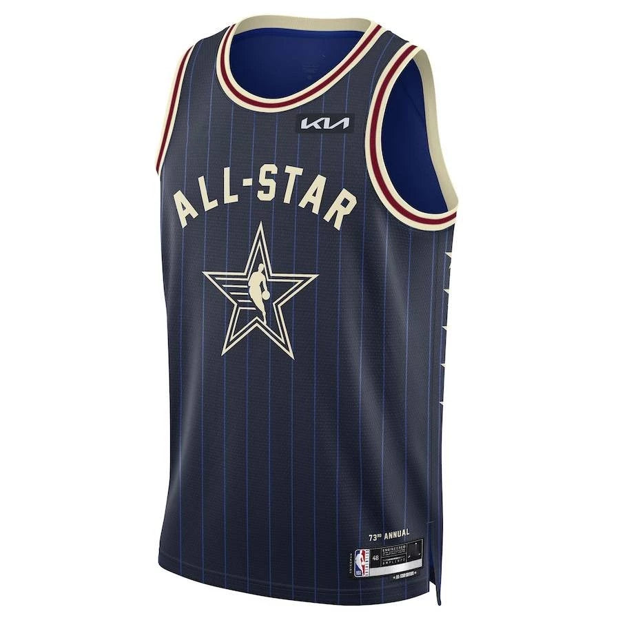 Men’s Blue Pinstripe All-Star Basketball Jersey #21 – Sleeveless Sports Top