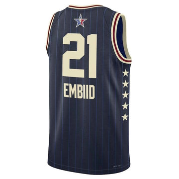 Men’s Blue Pinstripe All-Star Basketball Jersey #21 – Sleeveless Sports Top